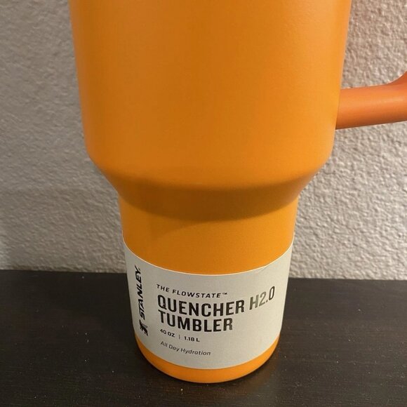 Stanley Flowstate Tumbler 40oz Handle Straw Orange Quencher H2.0 Mug Cup NWT - Picture 3 of 5